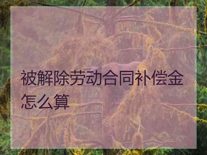 被解除劳动合同补偿金怎么算