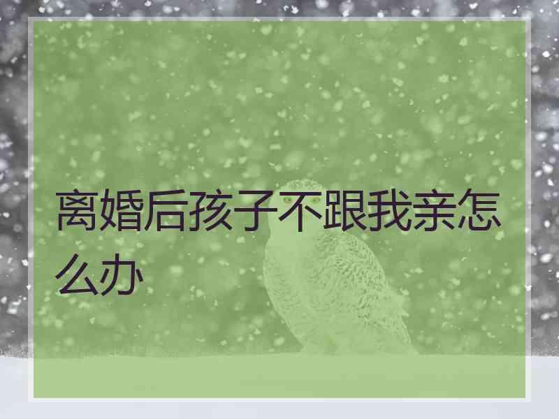 离婚后孩子不跟我亲怎么办