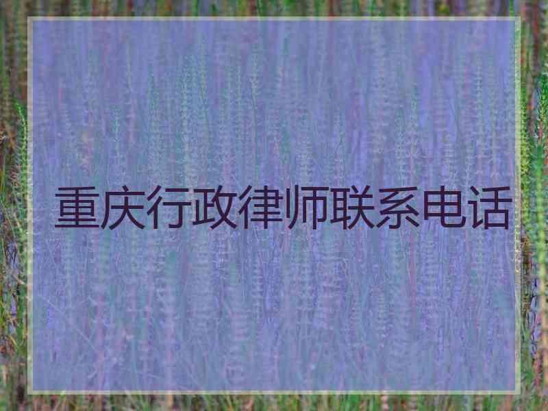 重庆行政律师联系电话