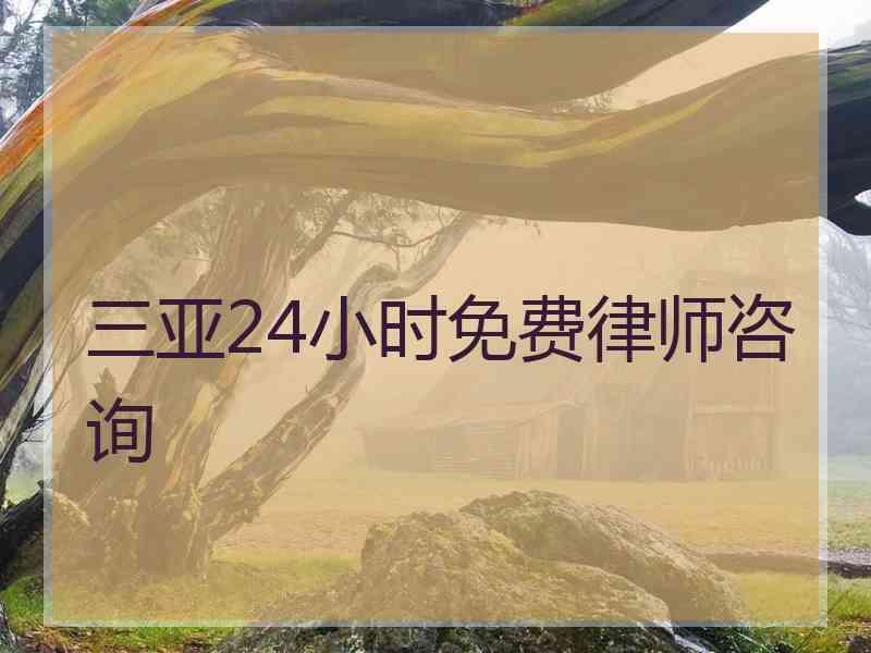 三亚24小时免费律师咨询