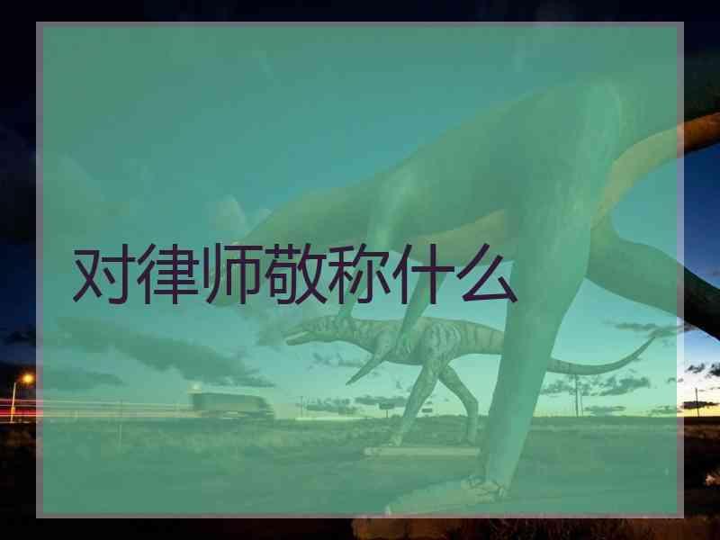 对律师敬称什么