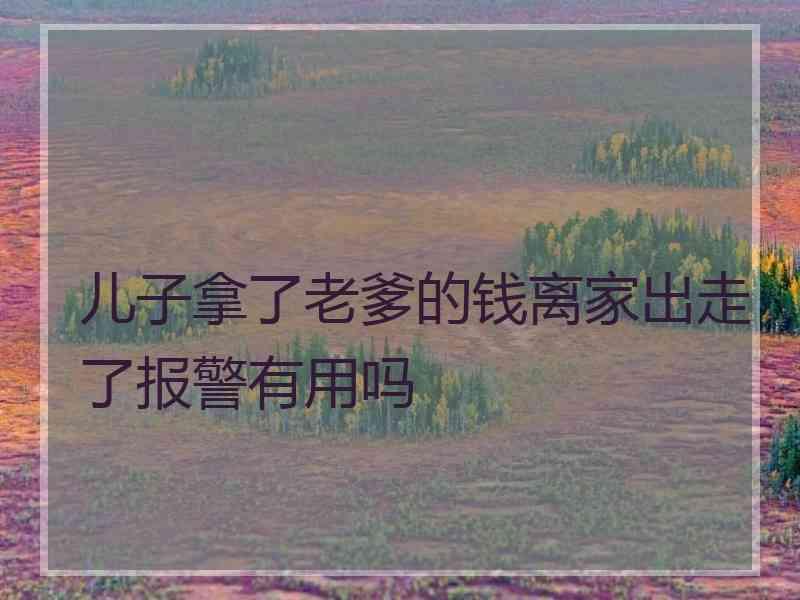 儿子拿了老爹的钱离家出走了报警有用吗