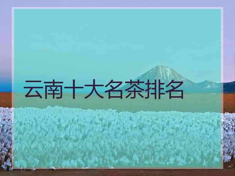 龙润茶·润家号的"润家"云南名茶排名2020年云南省十大名茶云南十大