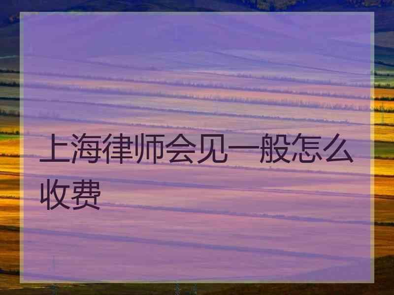 上海律师会见一般怎么收费