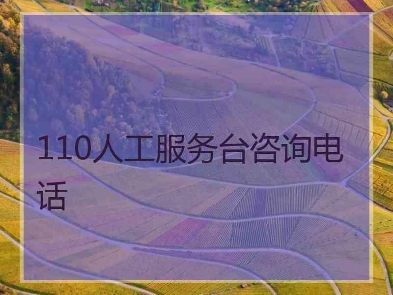 110人工服务台咨询电话