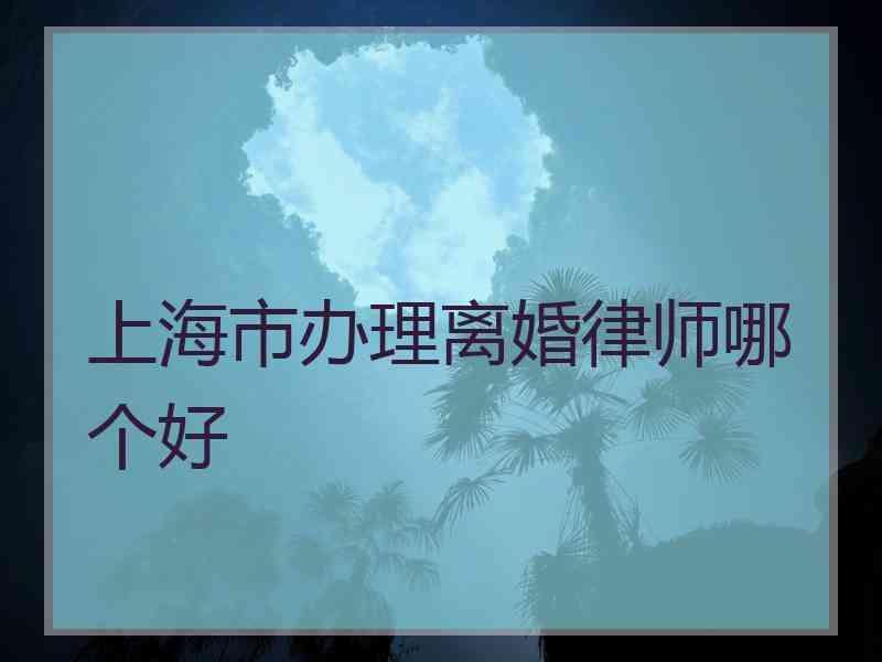 上海市办理离婚律师哪个好