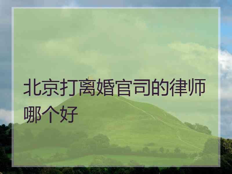 北京打离婚官司的律师哪个好