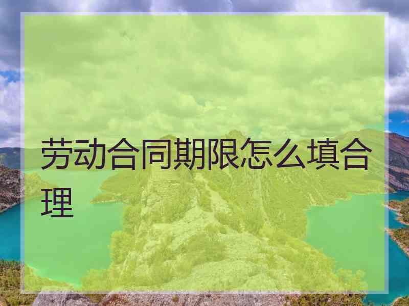 劳动合同期限怎么填合理