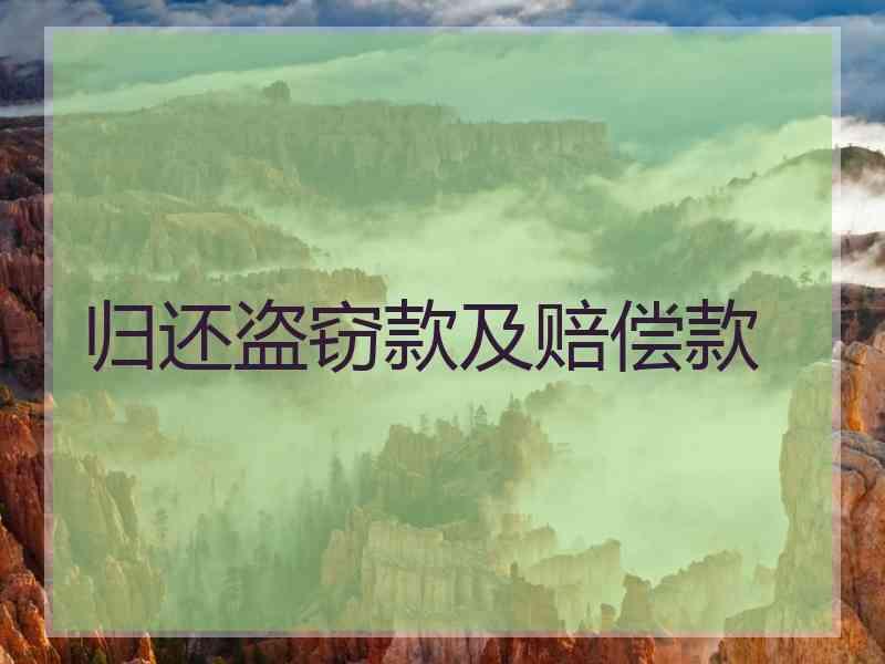 归还盗窃款及赔偿款