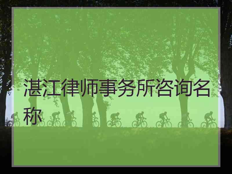 湛江律师事务所咨询名称