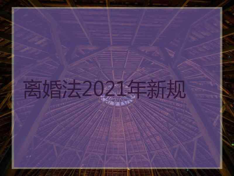 离婚法2021年新规