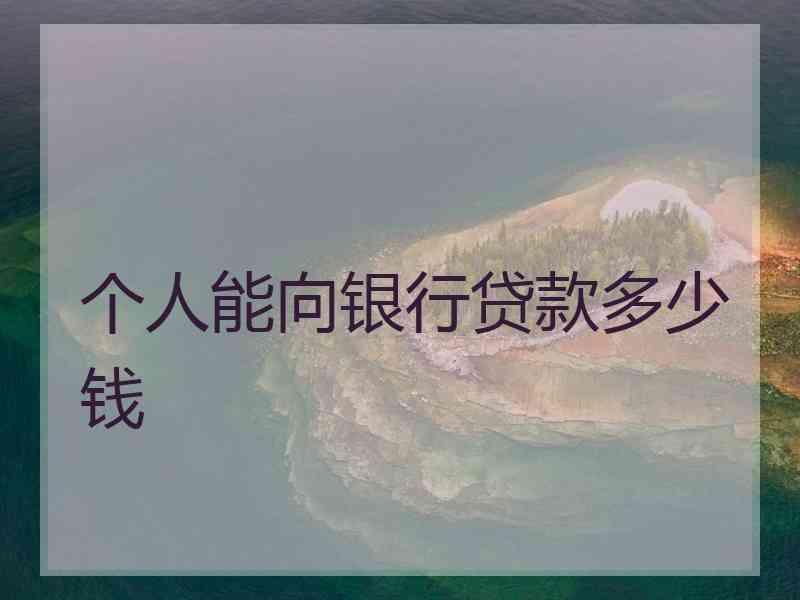 个人能向银行贷款多少钱