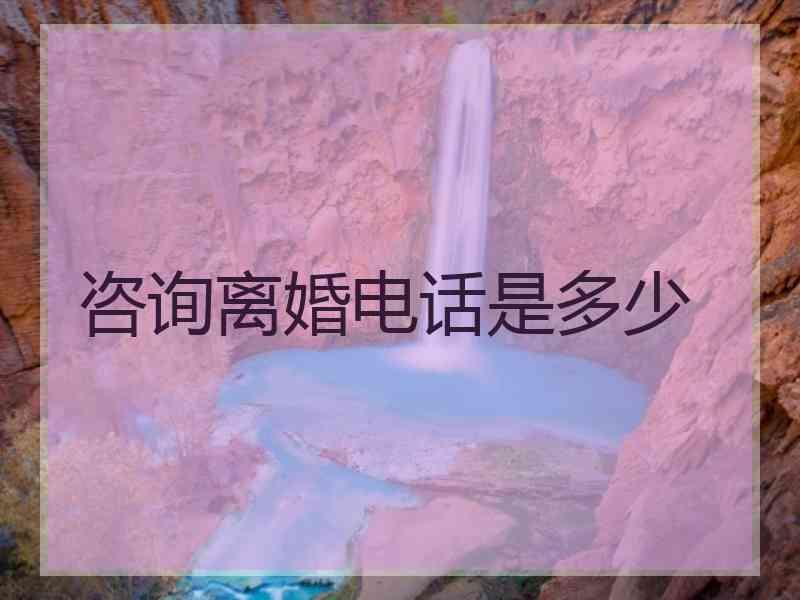 咨询离婚电话是多少