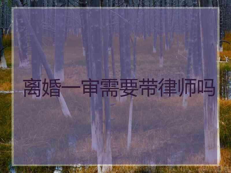 离婚一审需要带律师吗