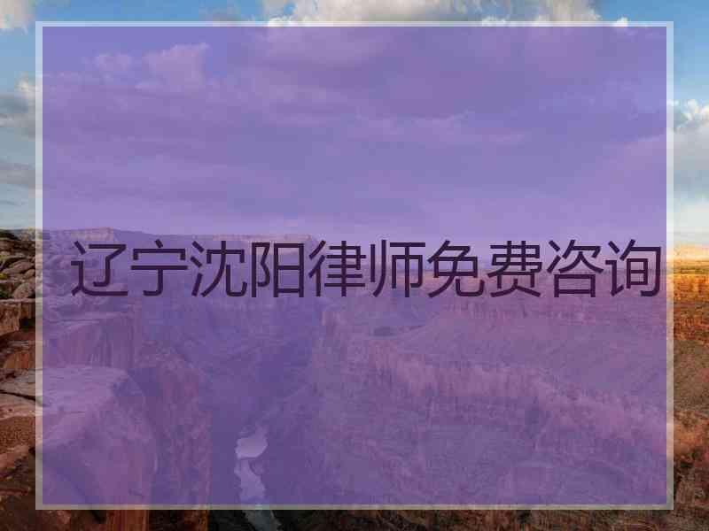 辽宁沈阳律师免费咨询