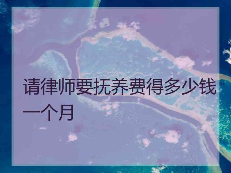 请律师要抚养费得多少钱一个月