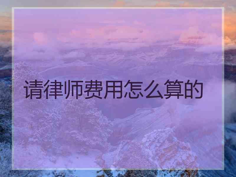 请律师费用怎么算的