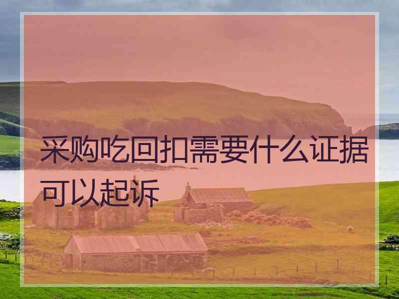 采购吃回扣需要什么证据可以起诉