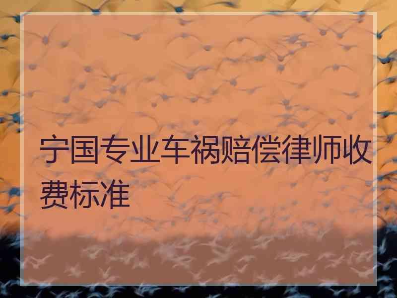 宁国专业车祸赔偿律师收费标准