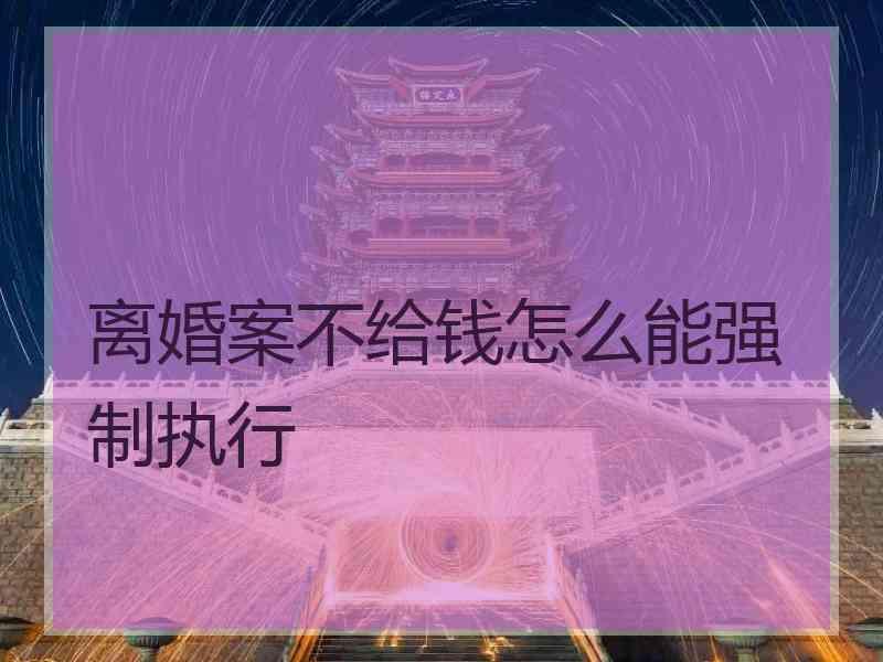 离婚案不给钱怎么能强制执行