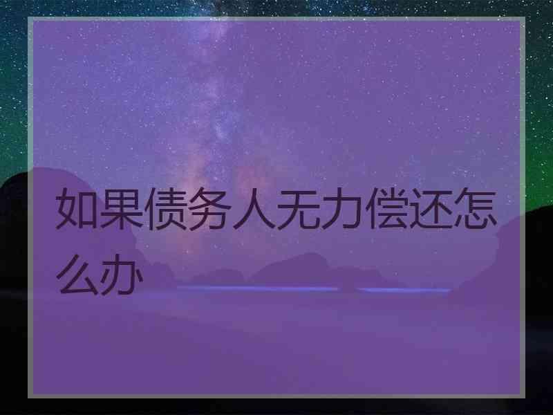 如果债务人无力偿还怎么办