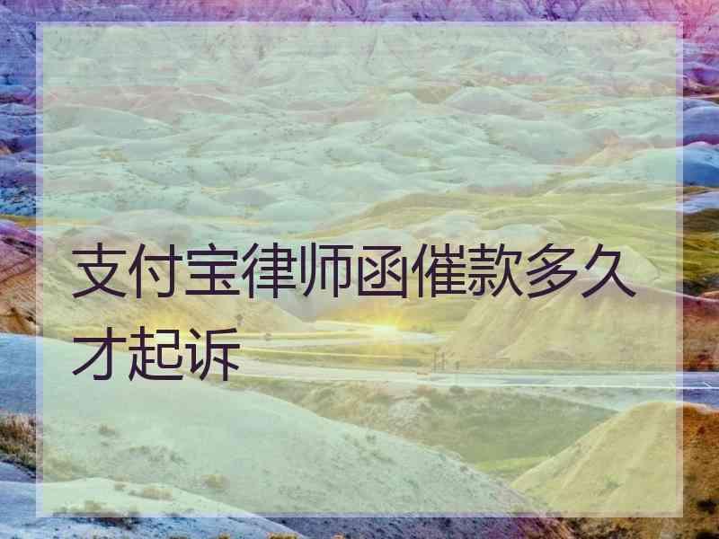 支付宝律师函催款多久才起诉