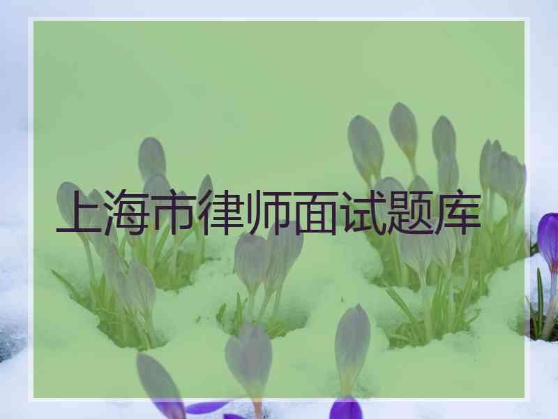 上海市律师面试题库