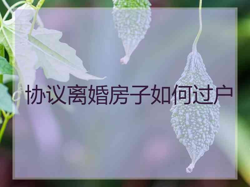 协议离婚房子如何过户