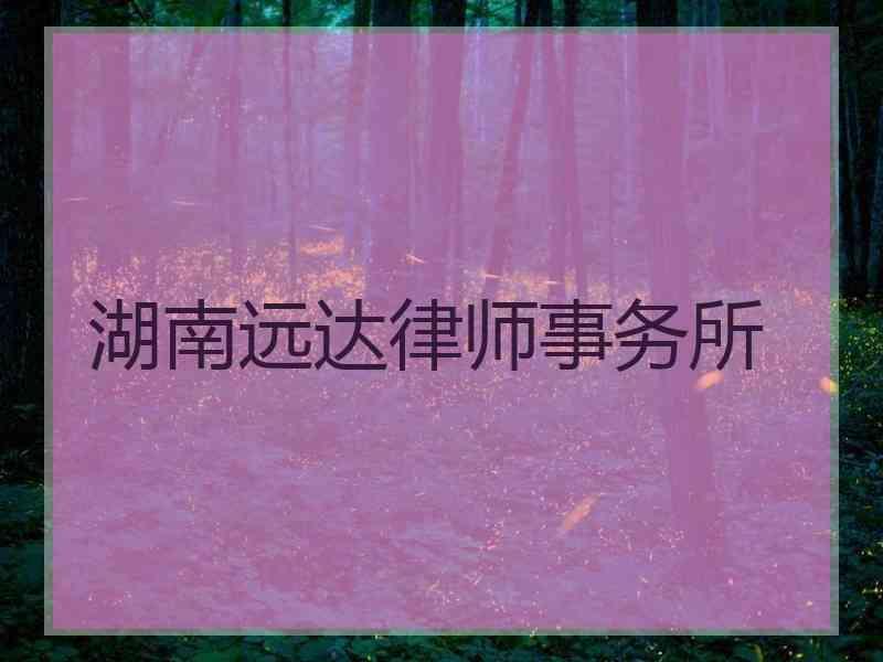 湖南远达律师事务所