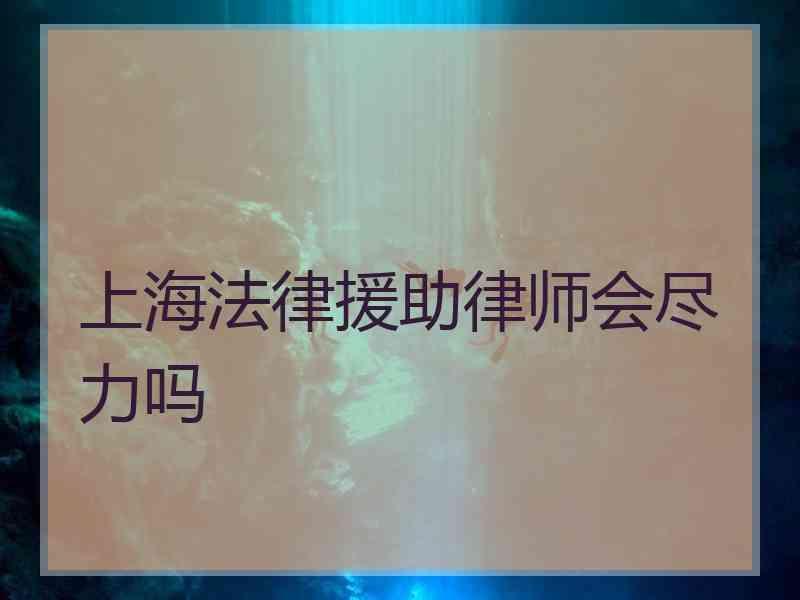 上海法律援助律师会尽力吗