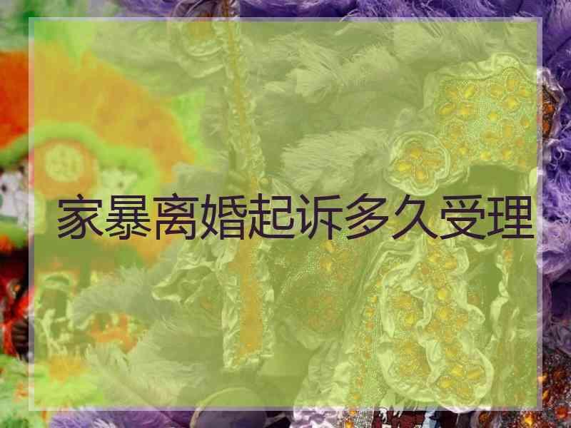 家暴离婚起诉多久受理