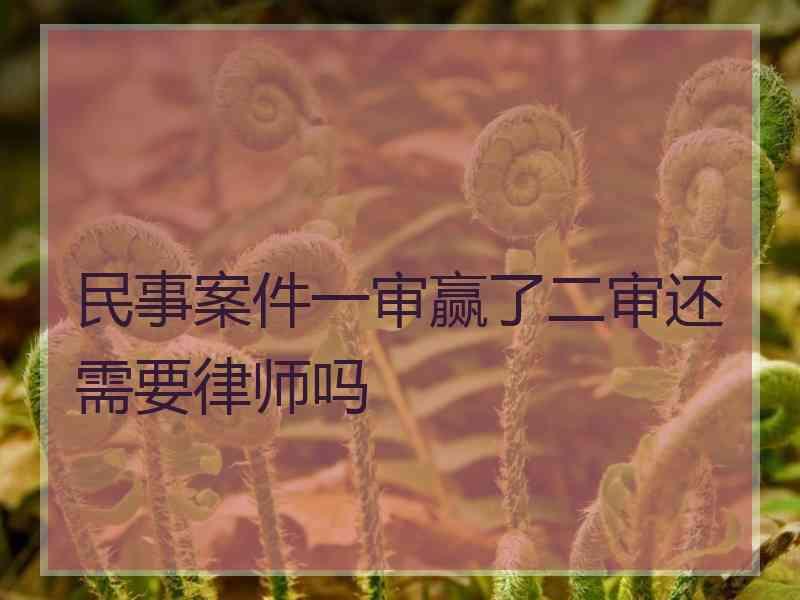 民事案件一审赢了二审还需要律师吗