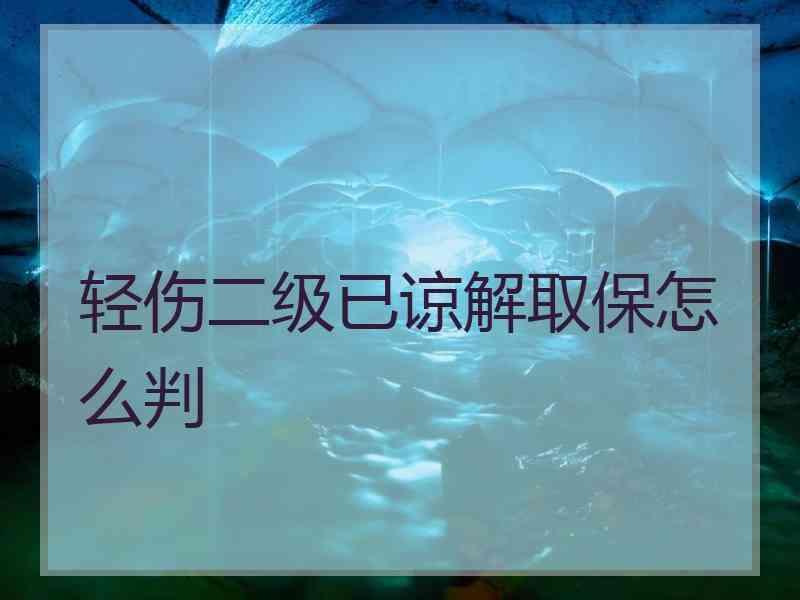 轻伤二级已谅解取保怎么判