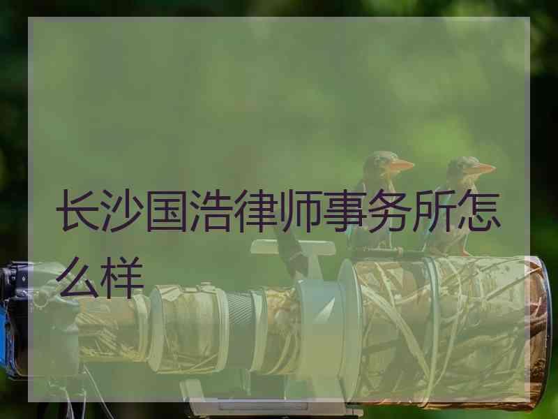 长沙国浩律师事务所怎么样