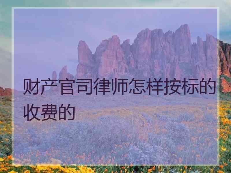 财产官司律师怎样按标的收费的