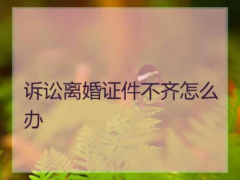 诉讼离婚证件不齐怎么办