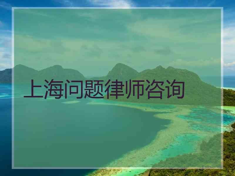 上海问题律师咨询