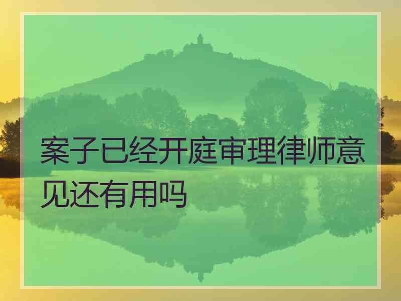 案子已经开庭审理律师意见还有用吗