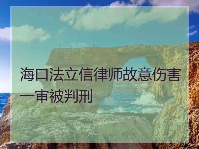 海口法立信律师故意伤害一审被判刑