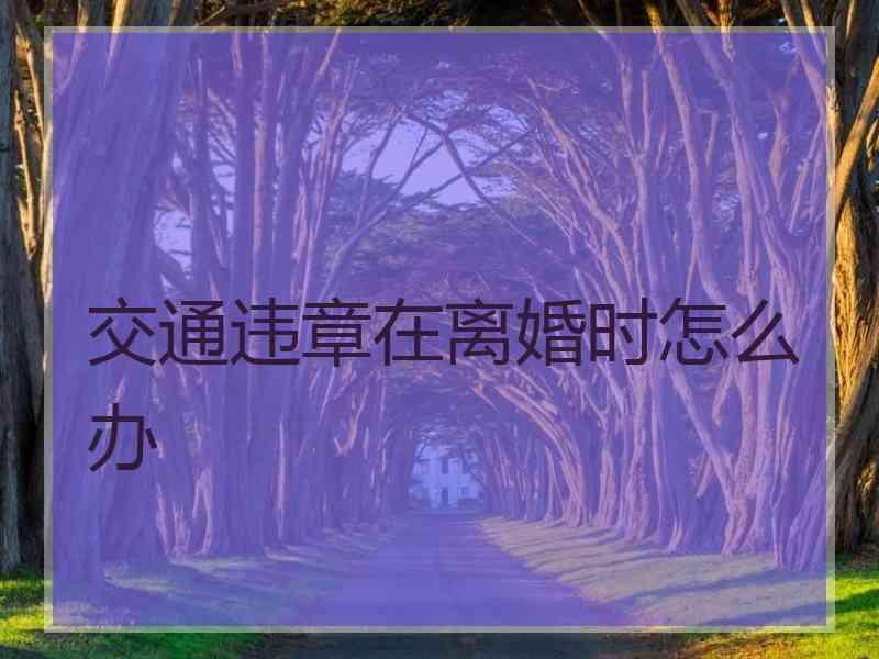 交通违章在离婚时怎么办