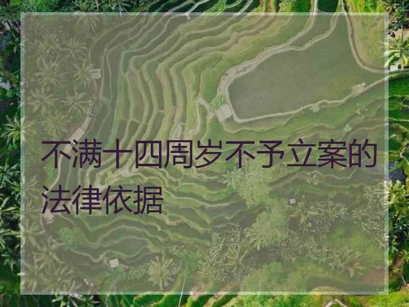 不满十四周岁不予立案的法律依据