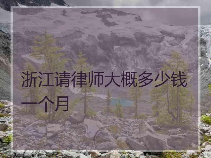 浙江请律师大概多少钱一个月