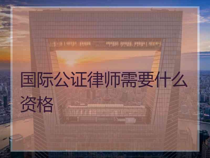 国际公证律师需要什么资格