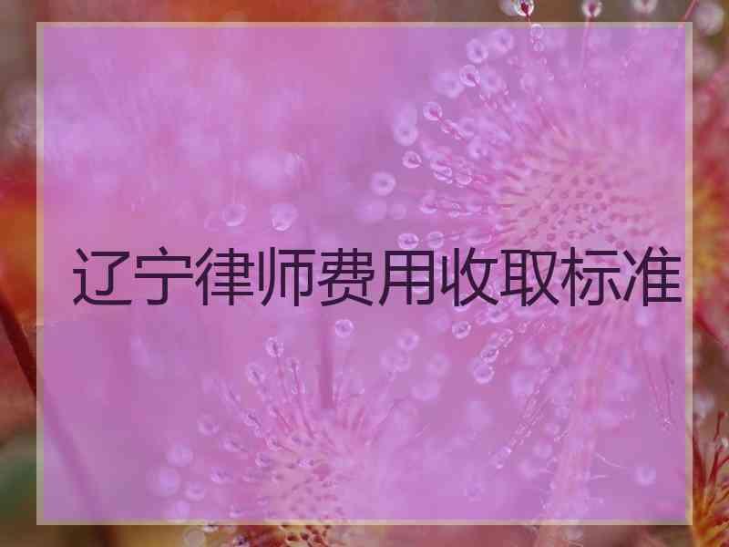 辽宁律师费用收取标准