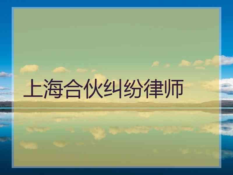 上海合伙纠纷律师