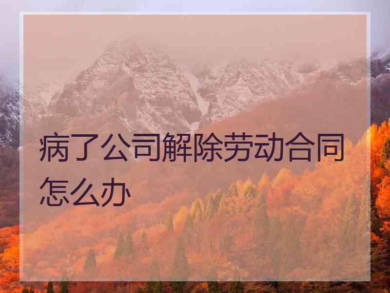 病了公司解除劳动合同怎么办