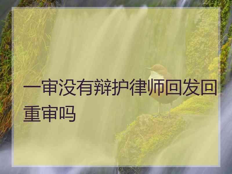 一审没有辩护律师回发回重审吗