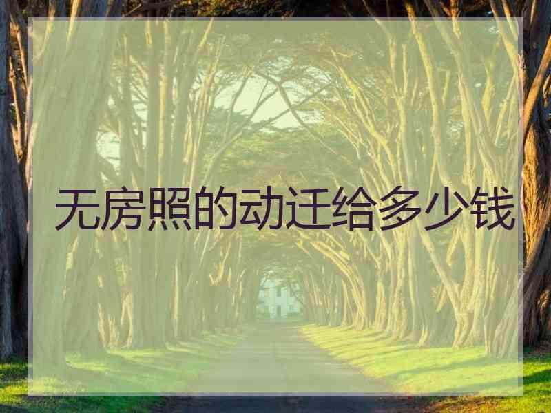 无房照的动迁给多少钱