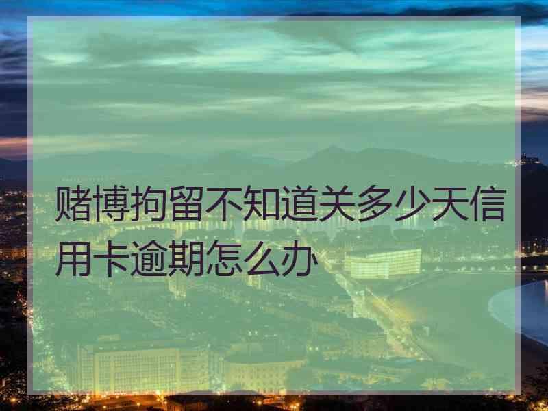 赌博拘留不知道关多少天信用卡逾期怎么办