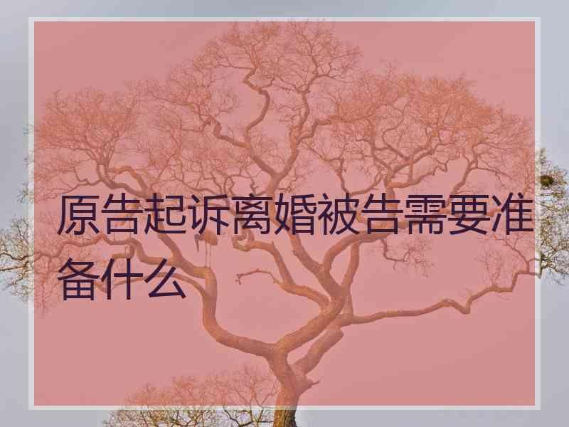原告起诉离婚被告需要准备什么